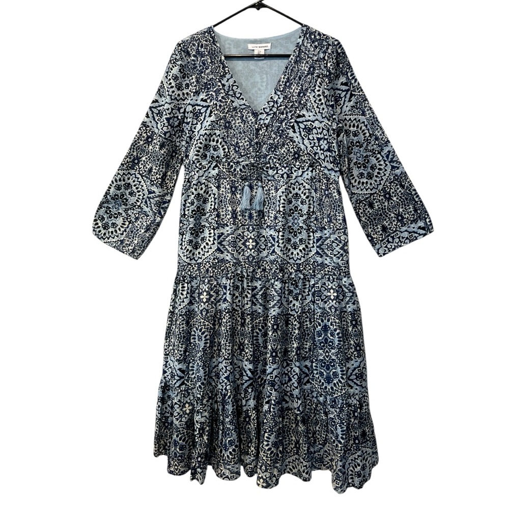Lucky Brand peasant maxi dress size small